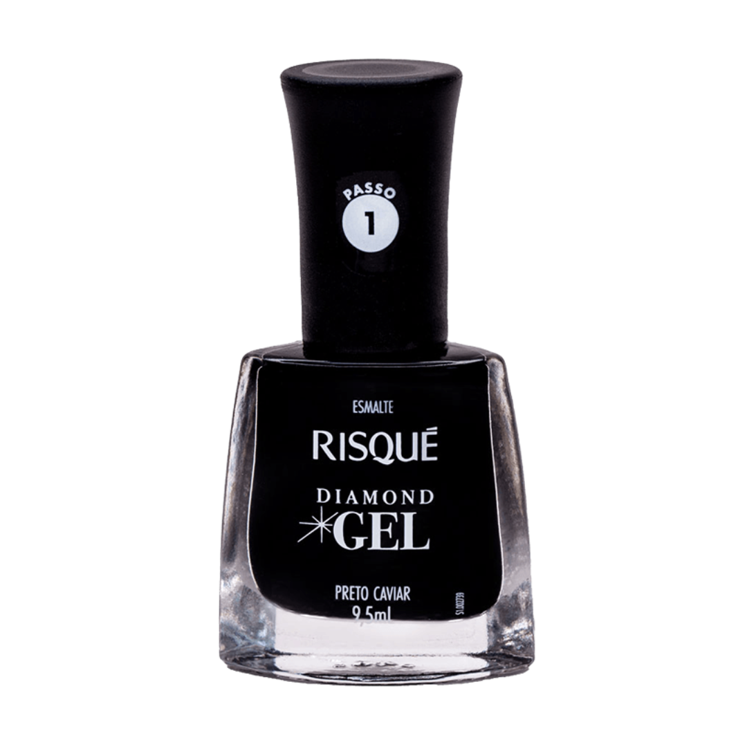 Esmalte Risqué Diamond Gel Preto Caviar 9,5ml