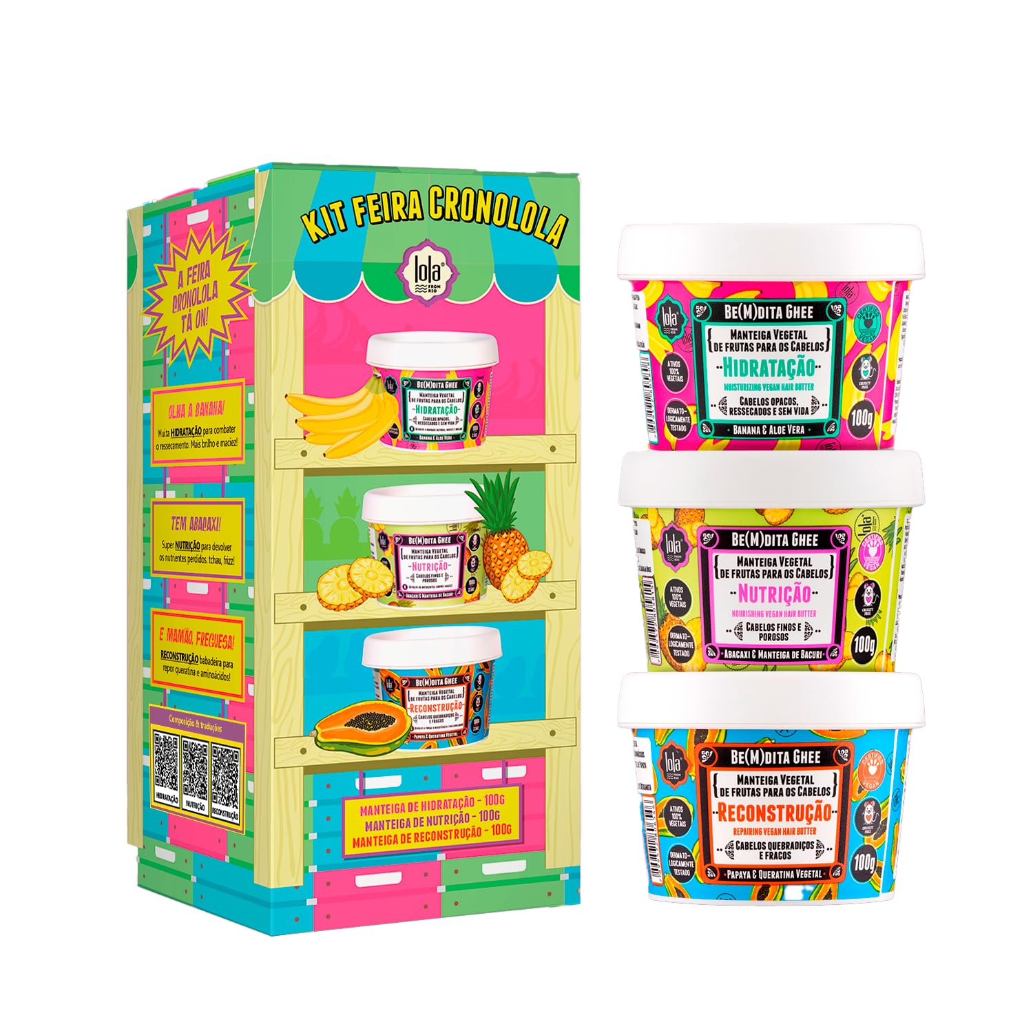 Kit Lola Cronolola Hidratação + Reconstrução + Nutrição 300g