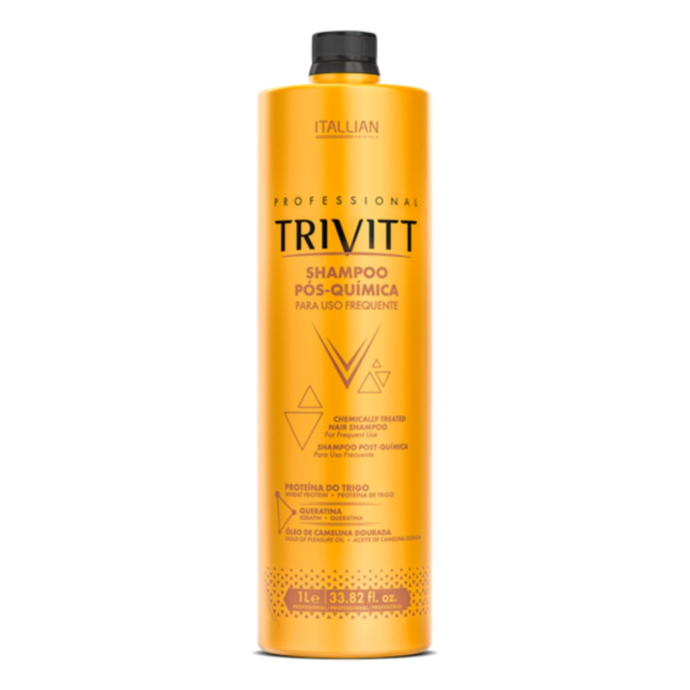 Shampoo Pós Química Itallian Hairtech Trivitt Para Uso Frequente 1 Litro