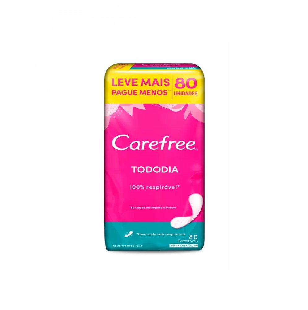 Protetor Diário Carefree Leve 80 Pague 60 Todo Dia S/Perfume