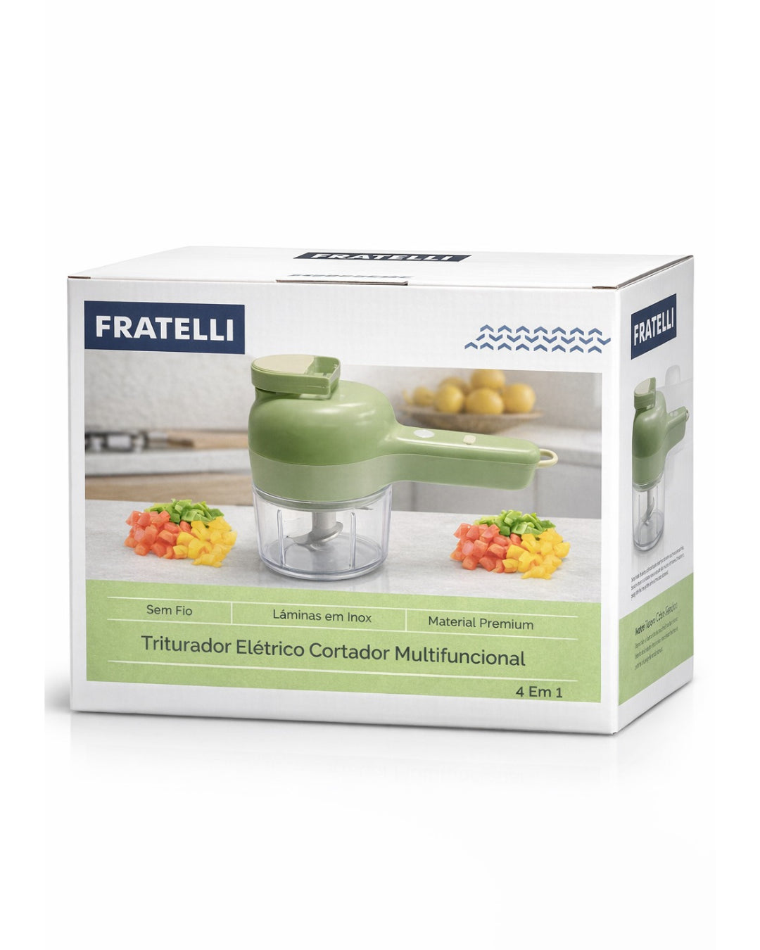 Triturador Elétrico Fratelli 4 em 1 – Corte, Triture e Prepare com Facilidade