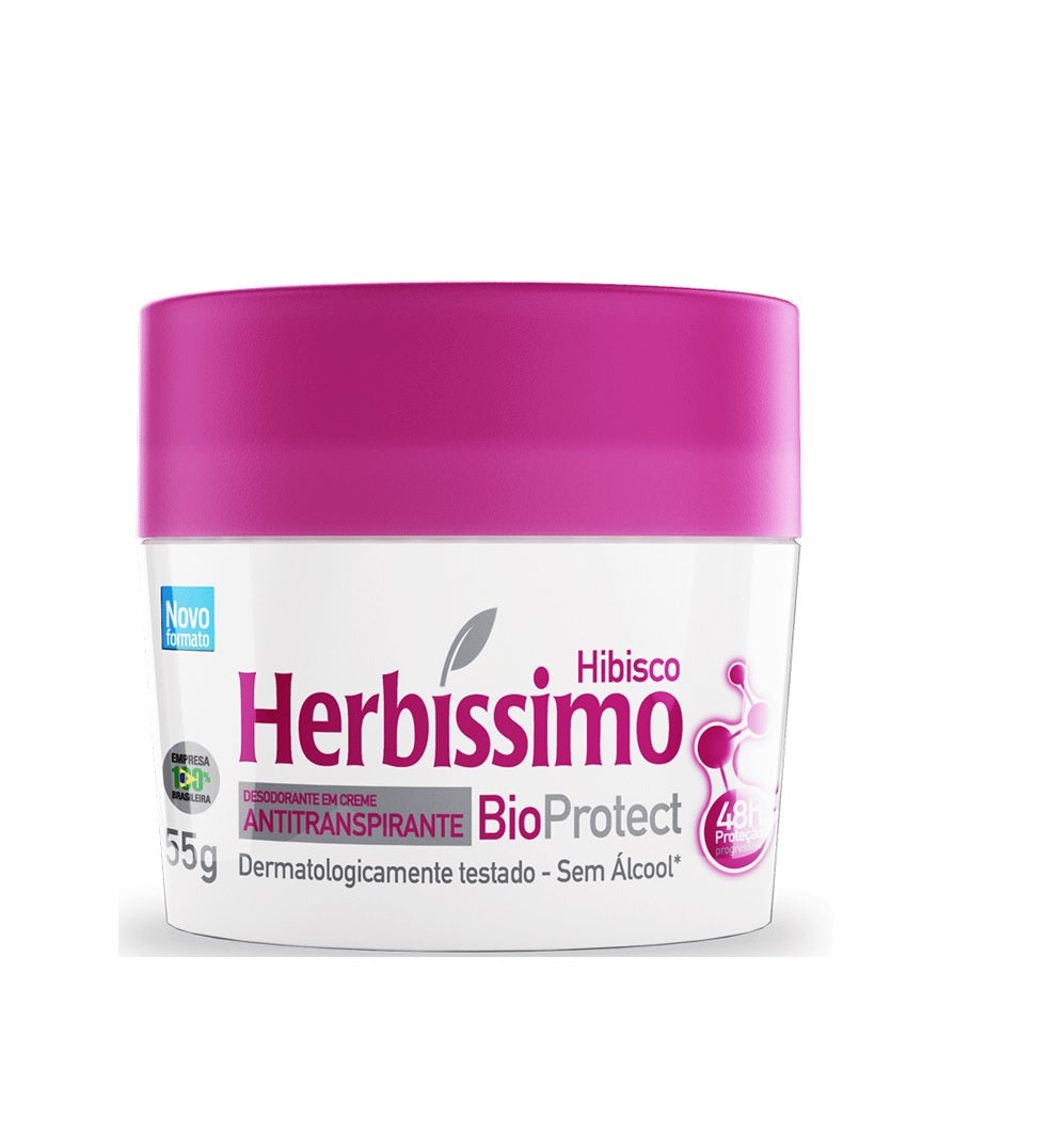 Desodorante Creme Herbíssimo Bioprotect Hibisco 55g