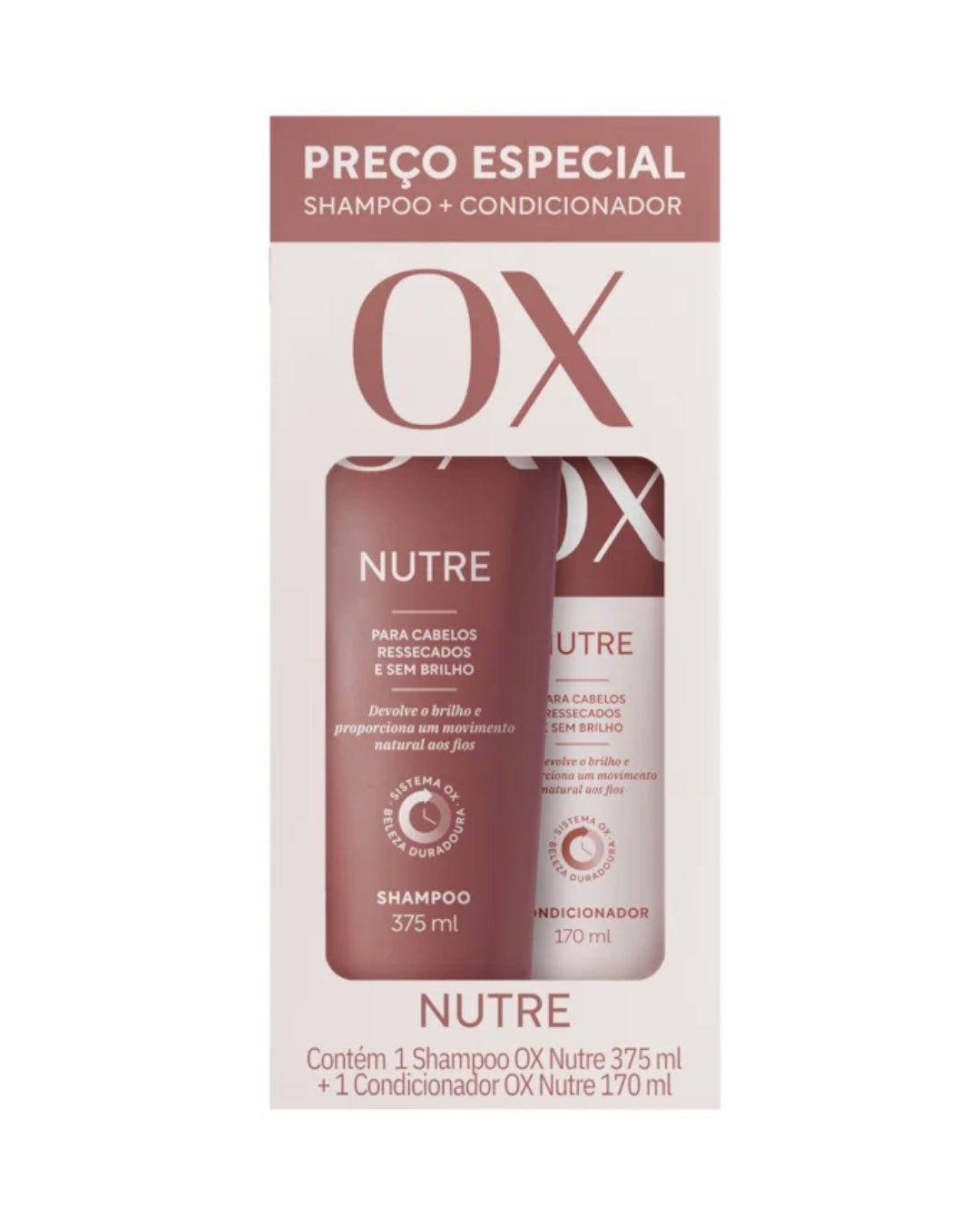 Kit OX Nutre Shampoo 375ml+ Condicionador 170ml
