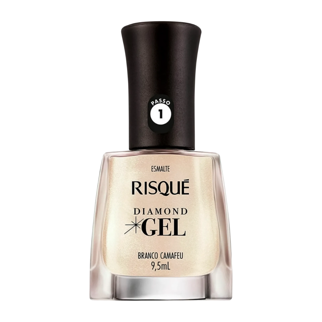 Esmalte Risqué Diamond Gel Branco Camafeu 9,5ml