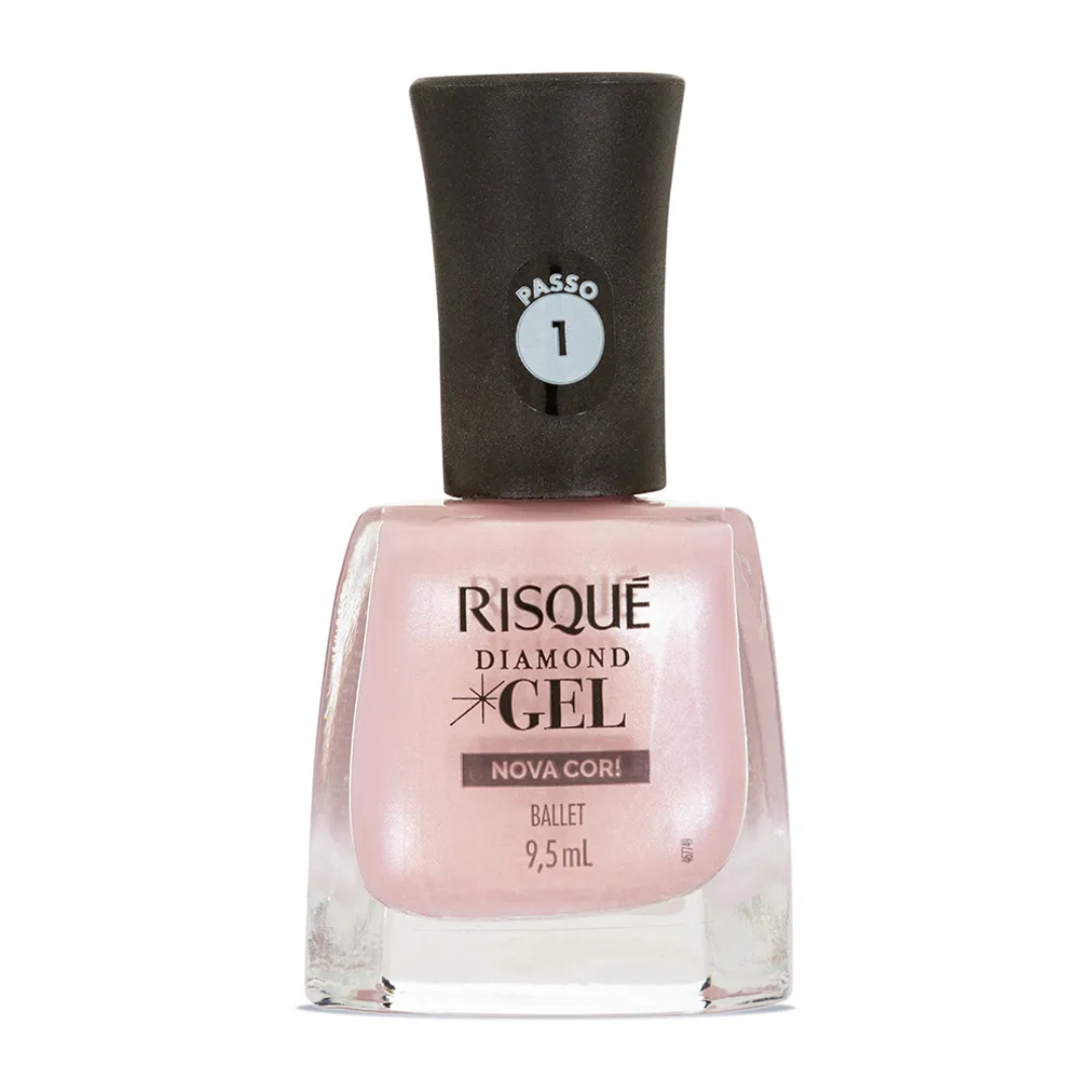 Esmalte Rosa Risqué Diamond Gel Ballet Metálico