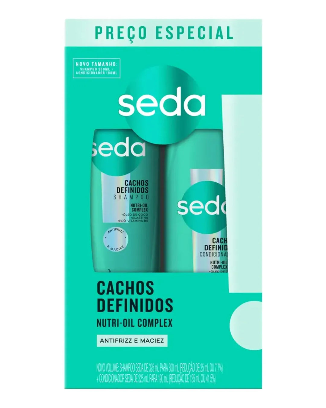 Kit Seda Shampoo 300ml + Condicionador 190ml Cachos Definidos