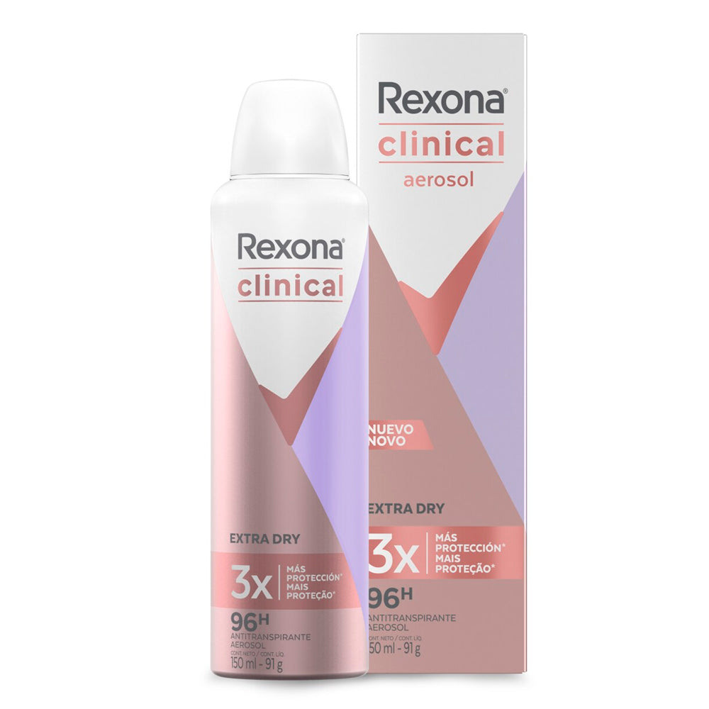 Antitranspirante Rexona Clinical Feminino Aerossol Extra Dry 150ml
