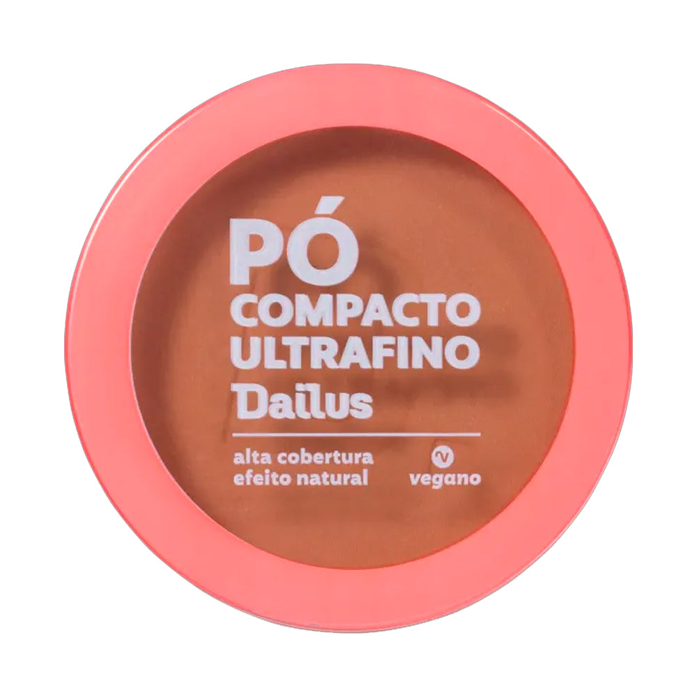 Pó Compacto Ultrafino Dailus Vegano D10 Escuro 10g