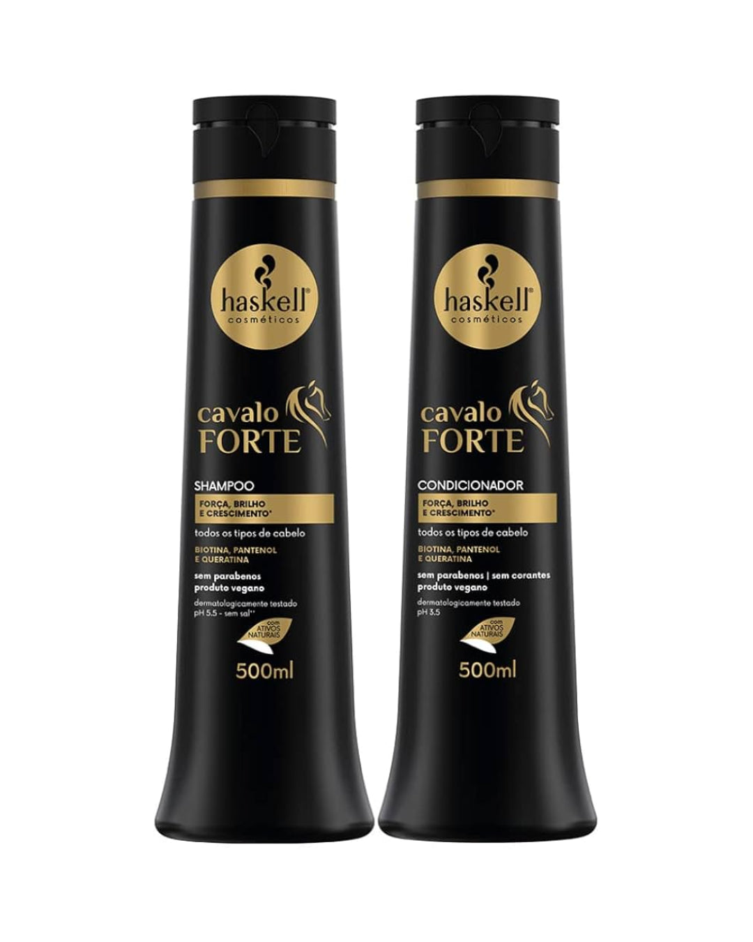 Kit Haskell Cavalo Forte  Shampoo e Condicionador Crescimento Capilar 500ml
