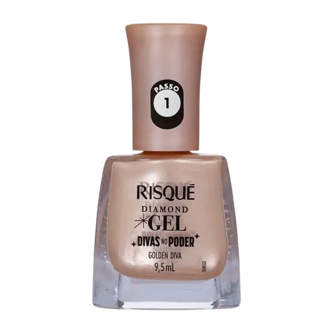 Esmalte Risqué Diamond Gel Divas no Poder Golden Diva