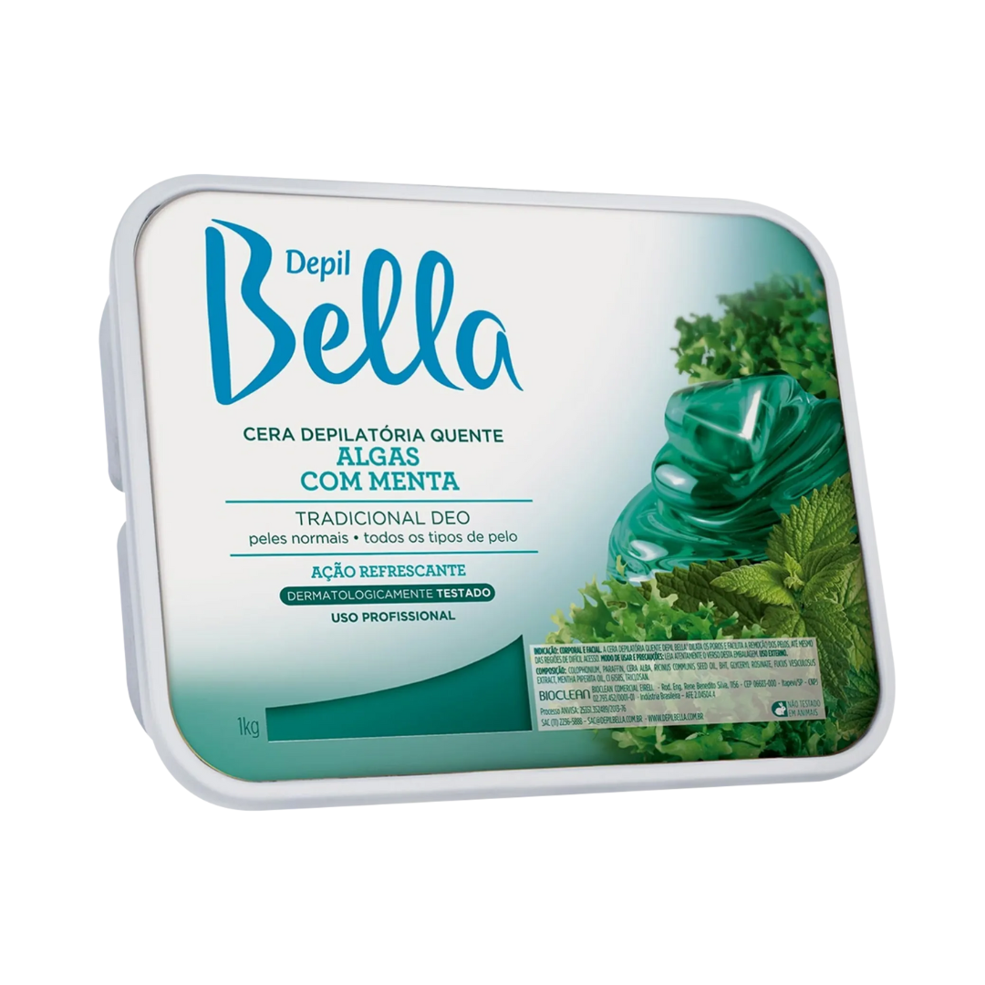 Cera Quente em Barra Depil Bella Algas Com Menta 1Kg