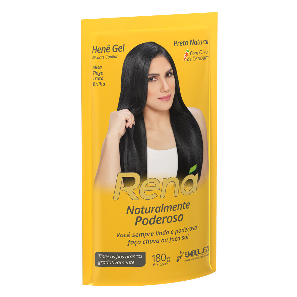 Alisante Henê Rená Gel Preto Natural 180g