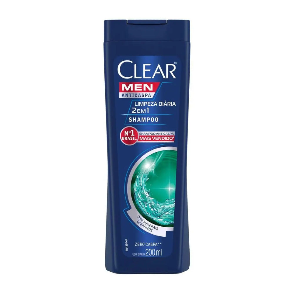 Shampoo Anticaspa Clear Men Limpeza Diária 2 em 1 200ml