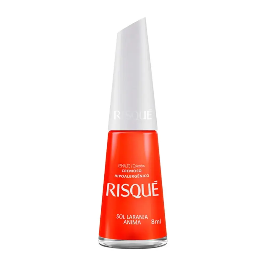 Esmalte Cremoso Risqué Coloridos Sol Laranja Anima 8ml