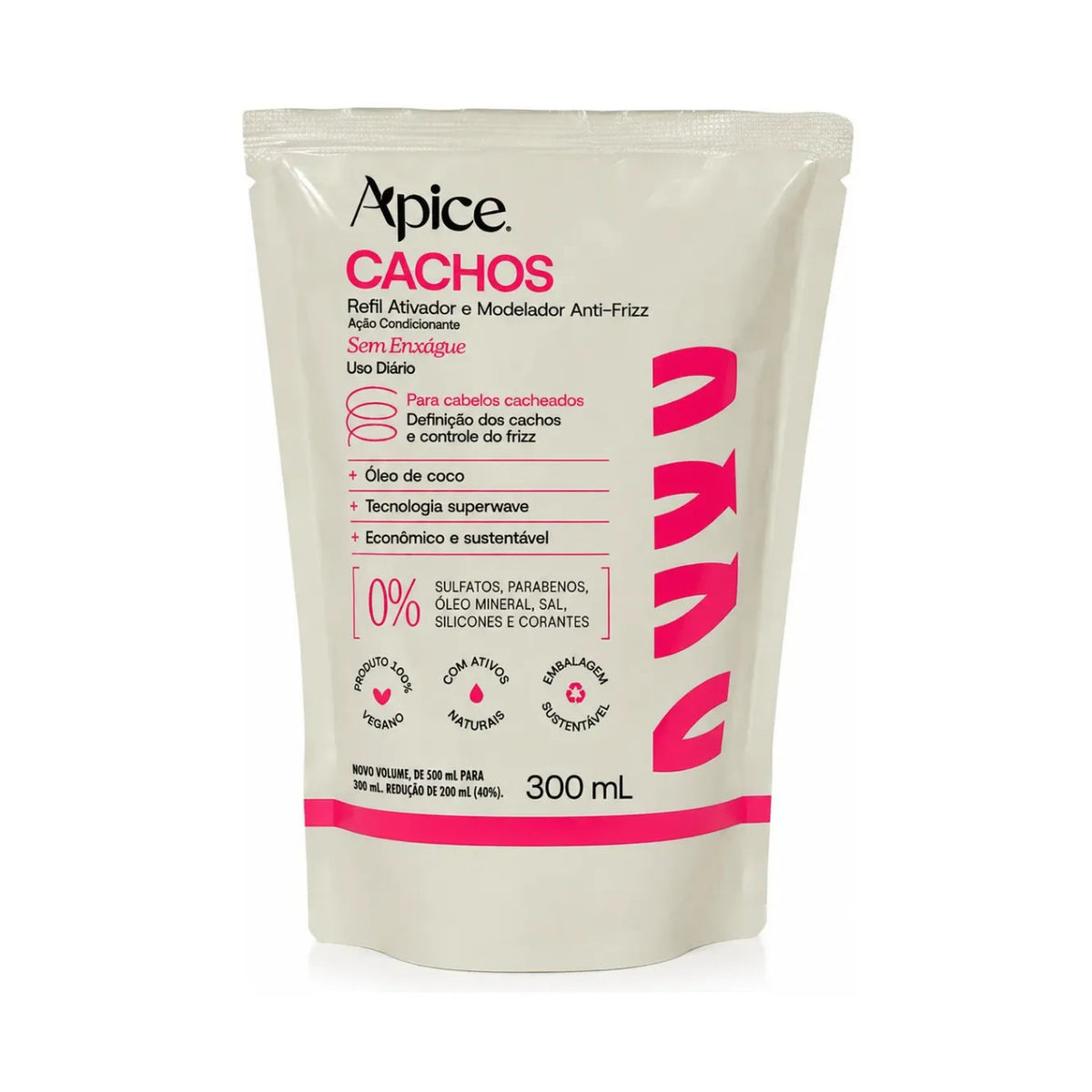Refil Ativador e Modelador Anti-Frizz Cachos 300ml Apice