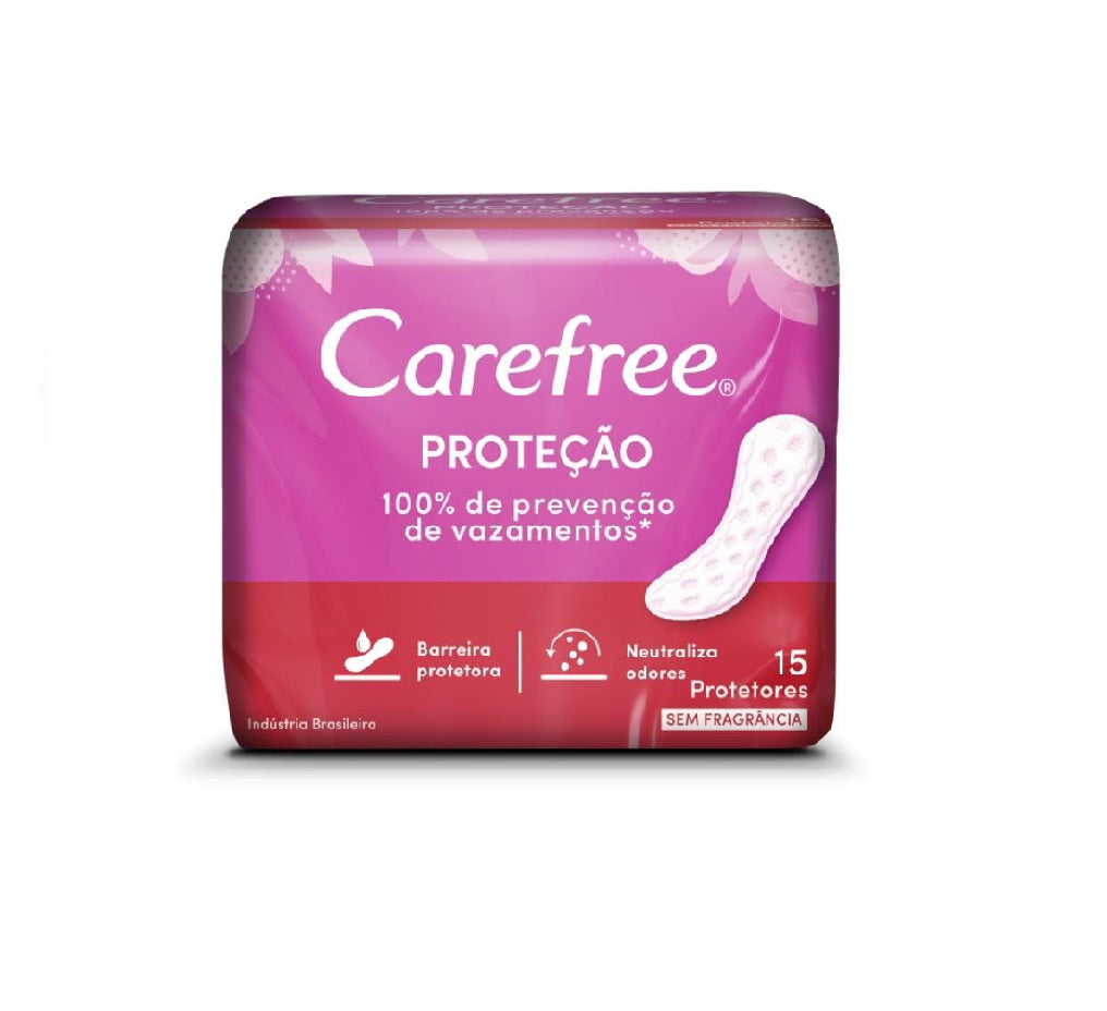 Protetor Diário Carefree Sem Abas Proteção Sem Fragrância 15 Unidades