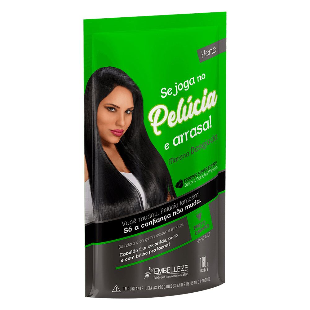 Alisante Henê Pelúcia Morena Desejada Preto Carvão Pouch 180g