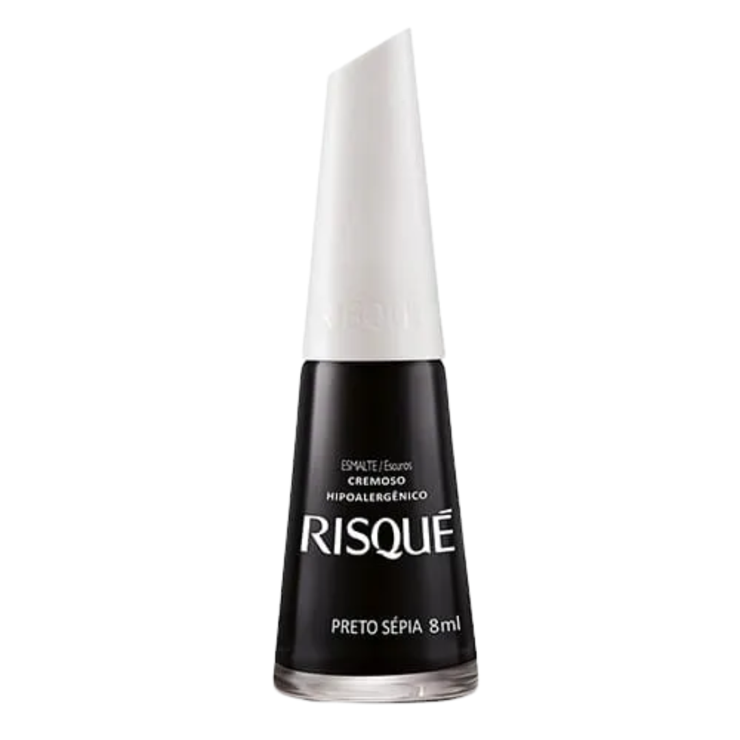 Esmalte Cremoso Risqué Preto Sépia 8ml