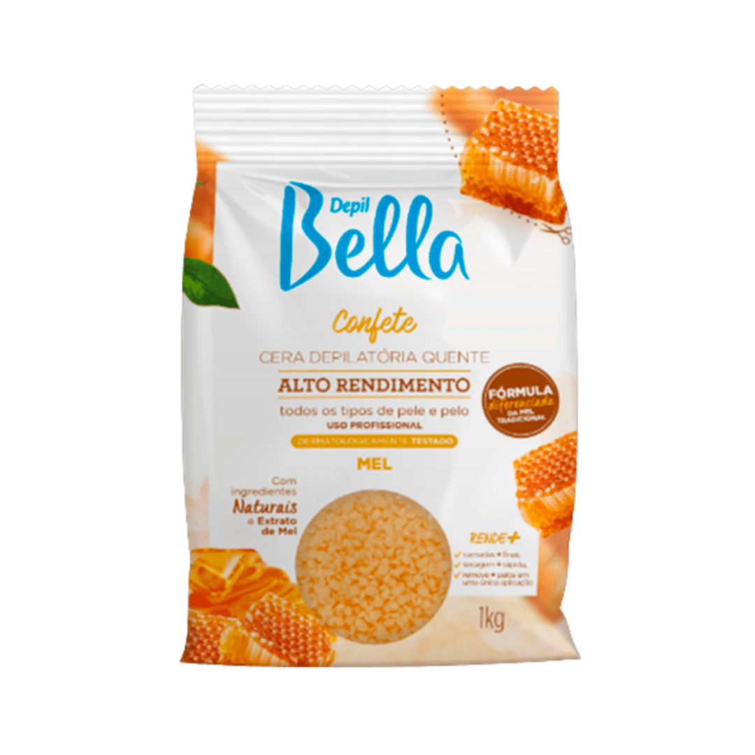 Cera Depilatória Quente Confete Mel Depil Bella 1kg