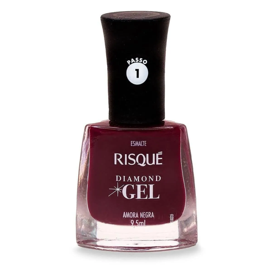 Esmalte Risqué Diamond Gel Amora Negra