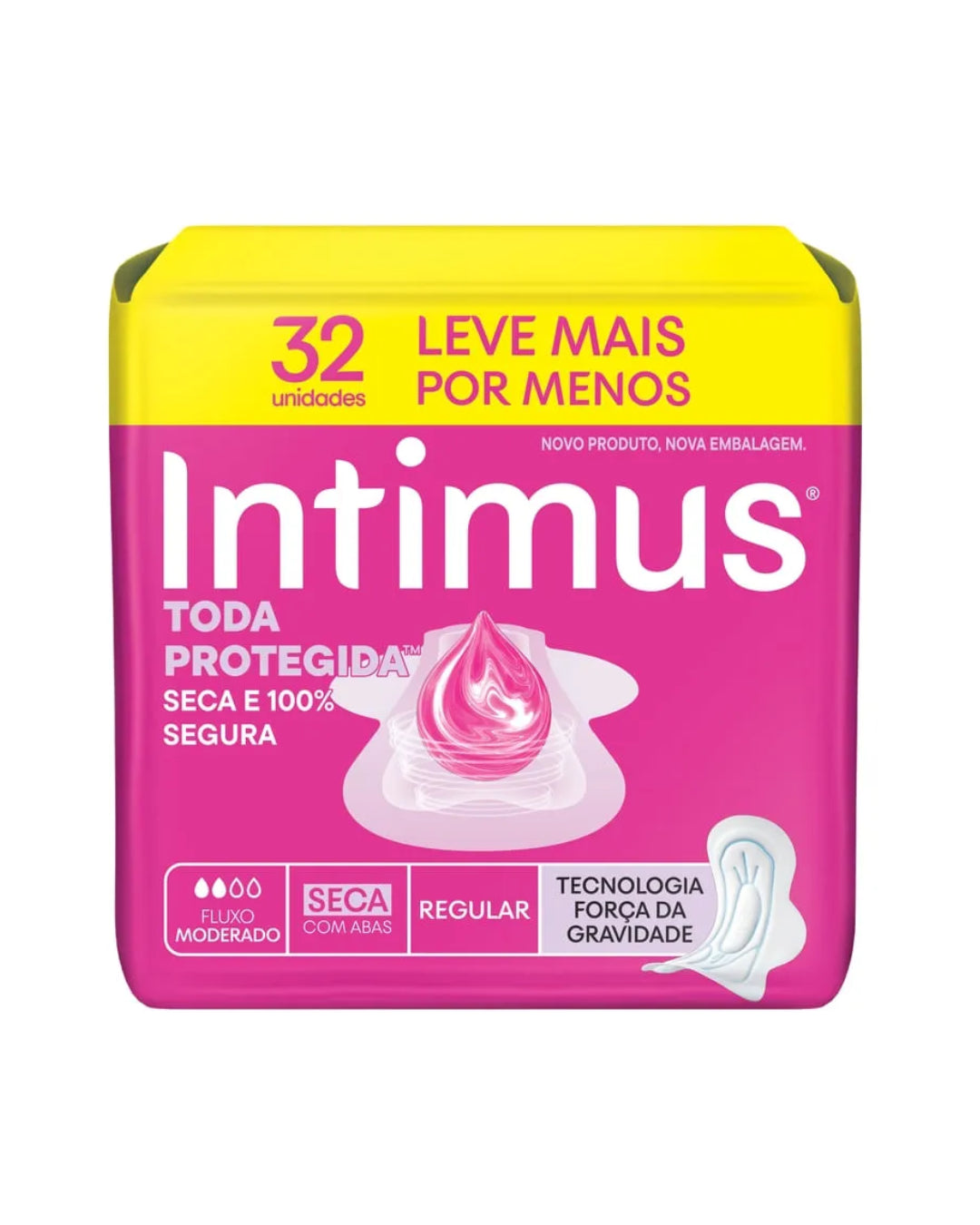 Absorvente Intimus Tripla Proteção Cobertura Seca com Abas 32 Unidades