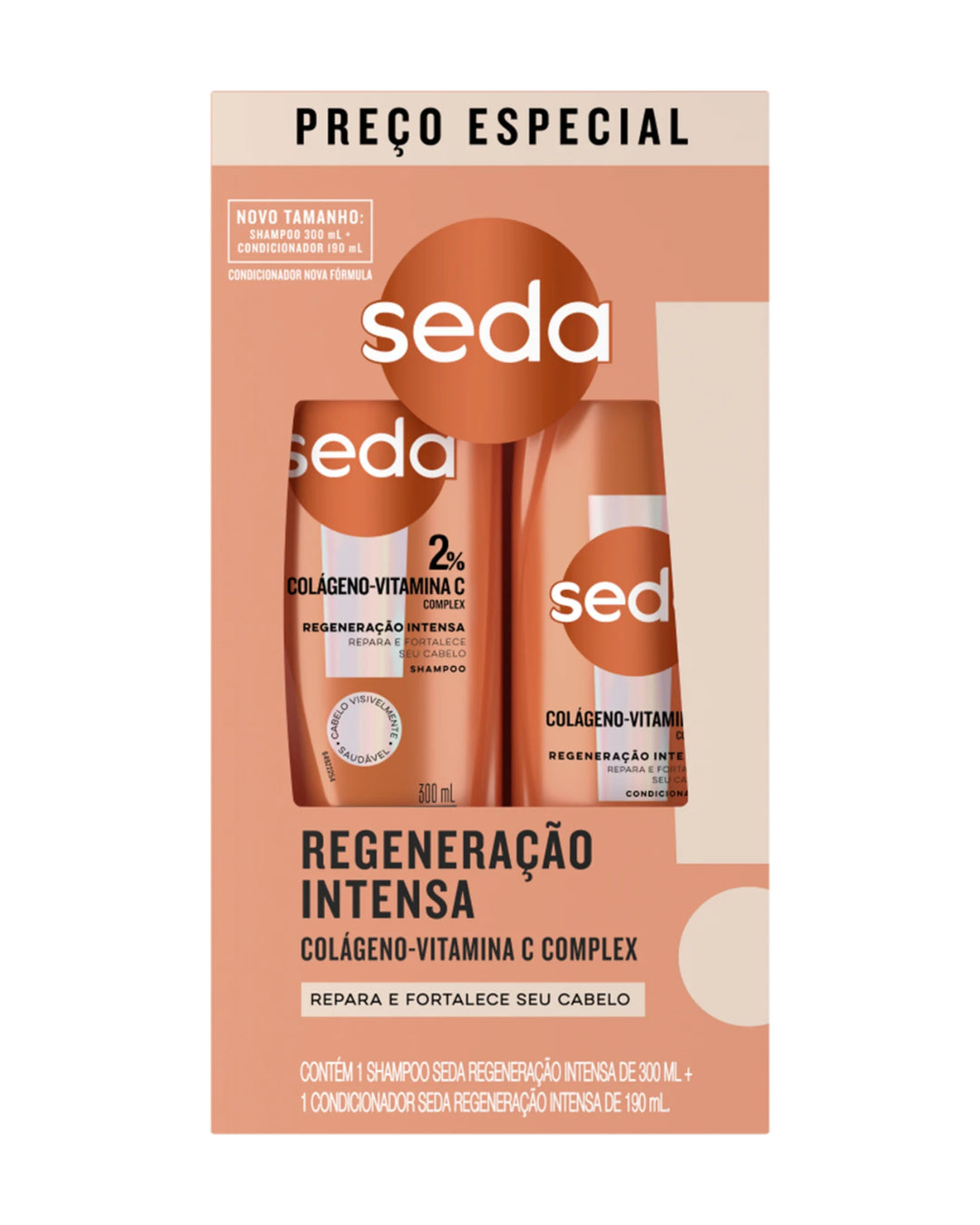 Kit Seda Shampoo 300ml + Condicionador 190ml Regeneração Intensa