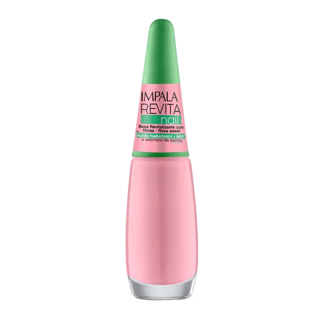 Esmalte Impala Base Revitalizante com Fibra - Rosa Sweet Revita Nail - 7,5ml