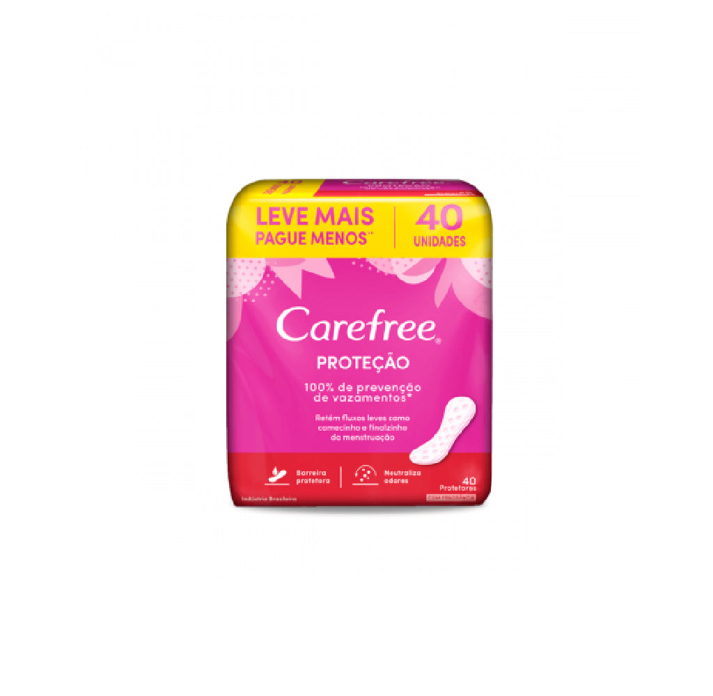 Protetor Diário Carefree Sem Abas Proteção Com Fragrância 40 Unidades