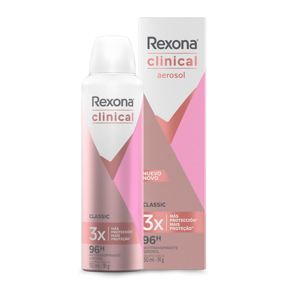 Antitranspirante Rexona Clinical Feminino Aerossol Classic 150ml