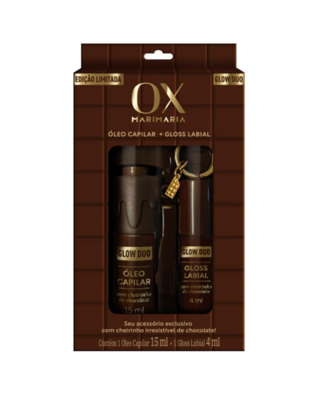 Kit Ox Mari Maria Óleo Capilar 4ml e Gloss Labial Chocolate 10ml