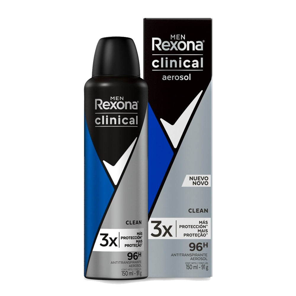Antitranspirante Rexona Clinical Masculino Aerossol Clean 150ml